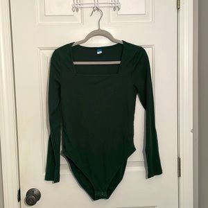 Old Navy Large Forest Green Long-sleeved Bodysuit